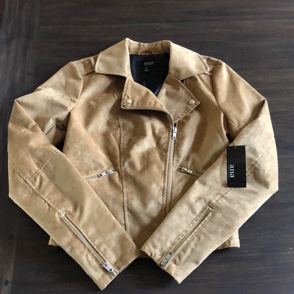 a.n.a Jackets & Blazers - A.N.A Women’s Faux Suede Zipper Tan Jacket